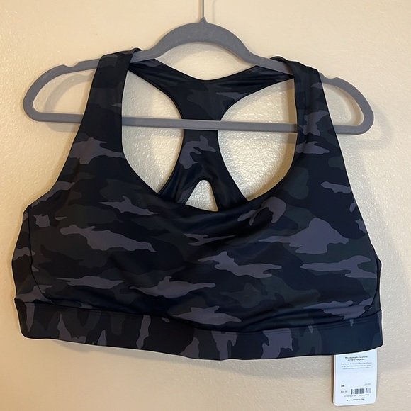 NWT Athleta Ultimate Camo Printed Bra D-DD 3X Grey Black Sports Athletic - Picture 2 of 11